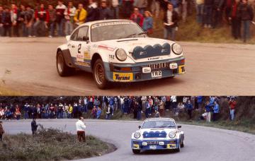 Joan Arnella - Maurici Palouzié (Porsche 911 SC). Rally 2000 Viratges 1984 (Fotos: Josep Torras y José Luis Cortijos)